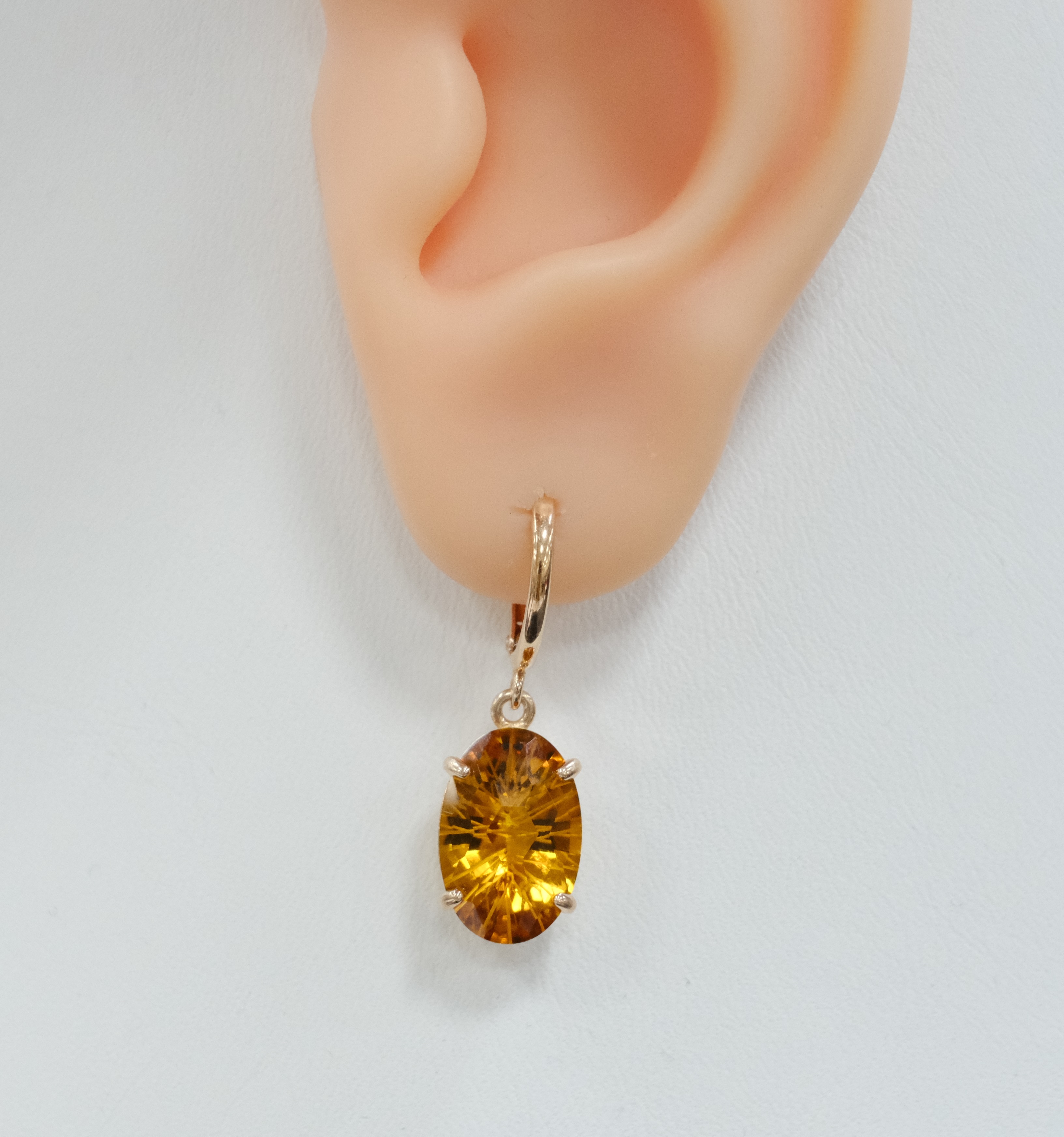 Серебряные серьги с цитринами